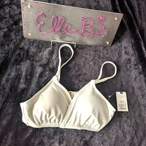 NWT Shade & Shore White Adjustable Strap Bikini Top S